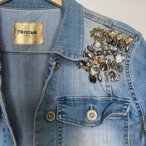 Tristan women's embellished denim jacket size L absolutely gorgeous - Picture 2 of 6